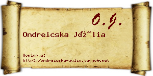 Ondreicska Júlia névjegykártya