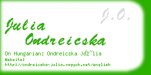 julia ondreicska business card